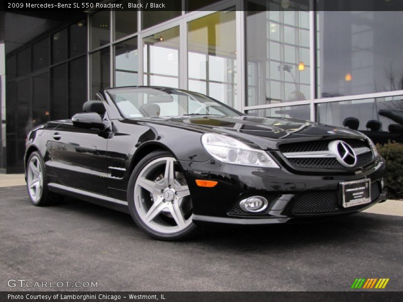 Black / Black 2009 Mercedes-Benz SL 550 Roadster