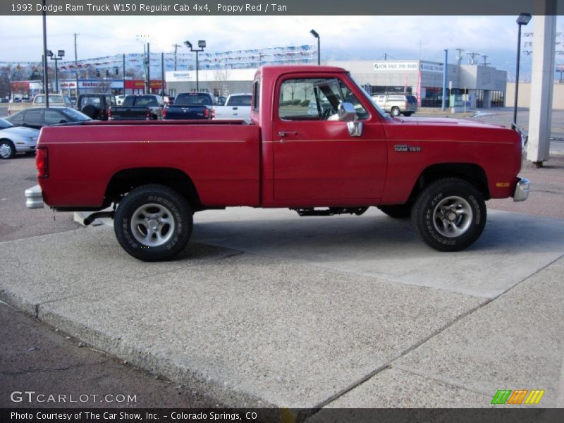 Poppy Red / Tan 1993 Dodge Ram Truck W150 Regular Cab 4x4