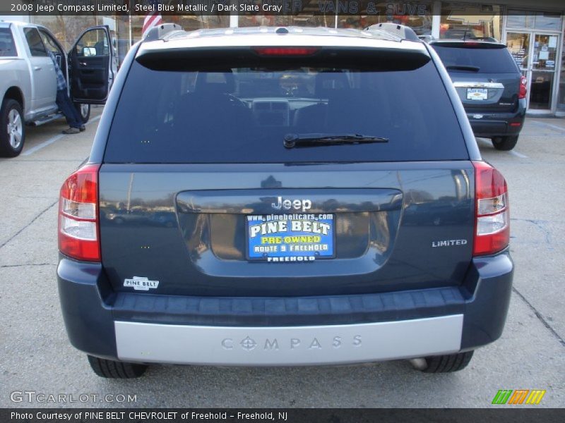 Steel Blue Metallic / Dark Slate Gray 2008 Jeep Compass Limited