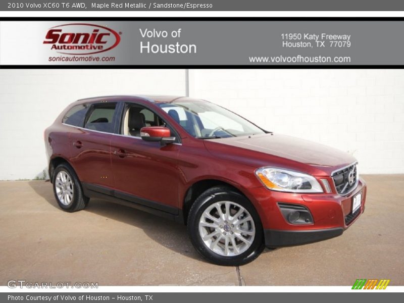 Maple Red Metallic / Sandstone/Espresso 2010 Volvo XC60 T6 AWD