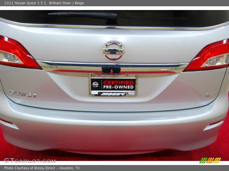 Brilliant Silver / Beige 2011 Nissan Quest 3.5 S
