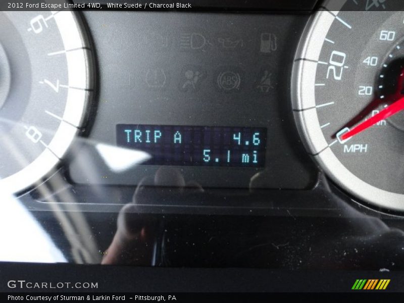 White Suede / Charcoal Black 2012 Ford Escape Limited 4WD