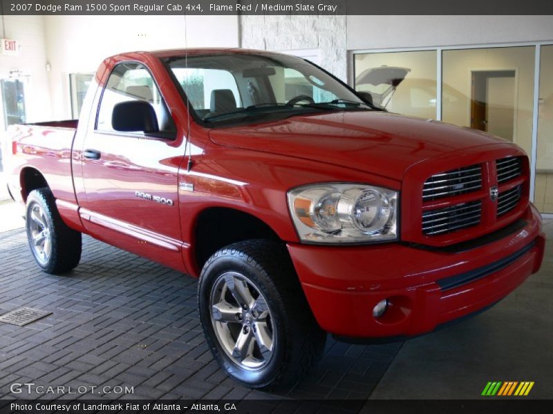 Flame Red / Medium Slate Gray 2007 Dodge Ram 1500 Sport Regular Cab 4x4