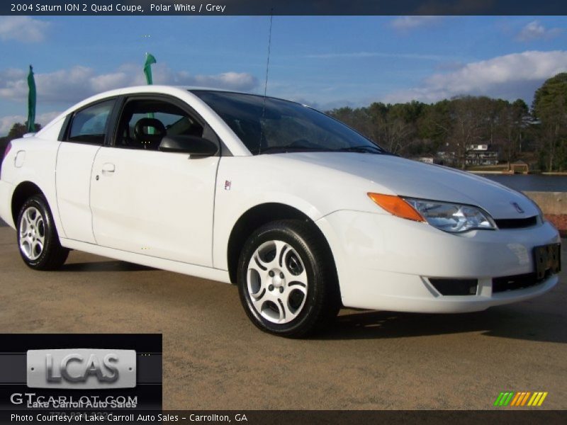 Polar White / Grey 2004 Saturn ION 2 Quad Coupe