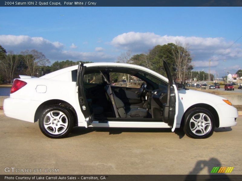Polar White / Grey 2004 Saturn ION 2 Quad Coupe