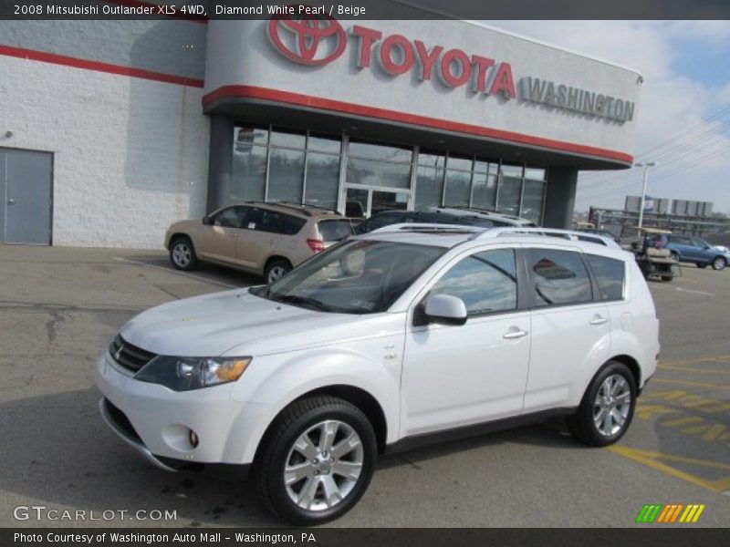 Diamond White Pearl / Beige 2008 Mitsubishi Outlander XLS 4WD