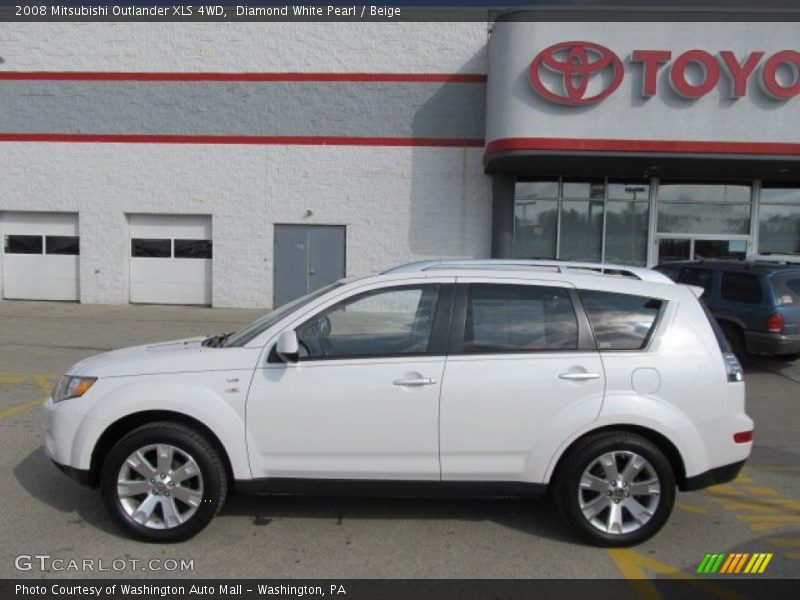 Diamond White Pearl / Beige 2008 Mitsubishi Outlander XLS 4WD