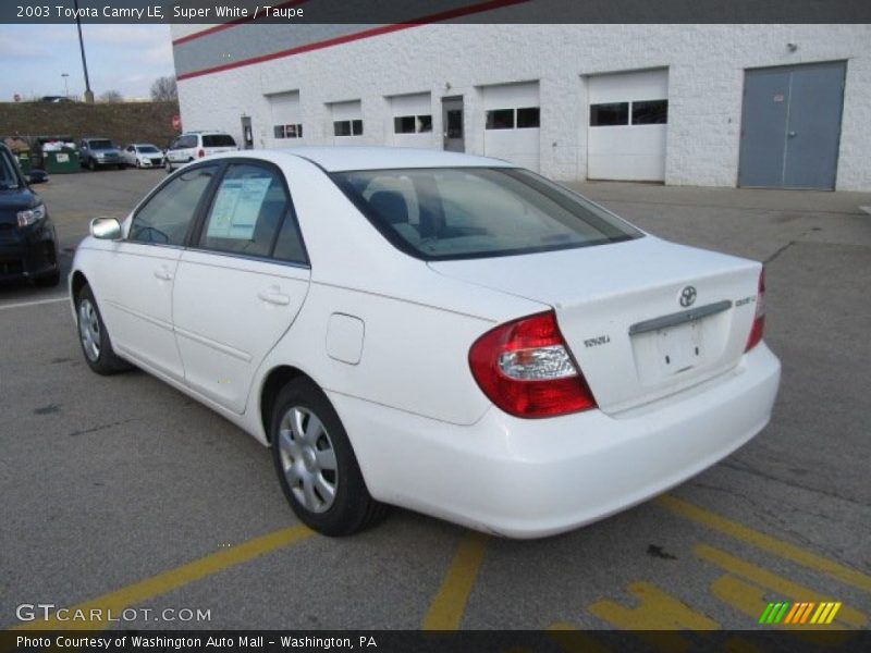 Super White / Taupe 2003 Toyota Camry LE