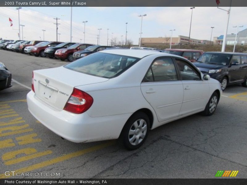 Super White / Taupe 2003 Toyota Camry LE