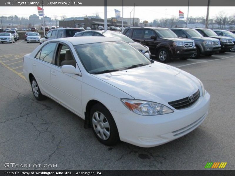 Super White / Taupe 2003 Toyota Camry LE
