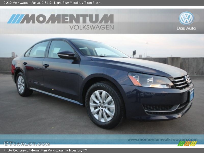 Night Blue Metallic / Titan Black 2012 Volkswagen Passat 2.5L S