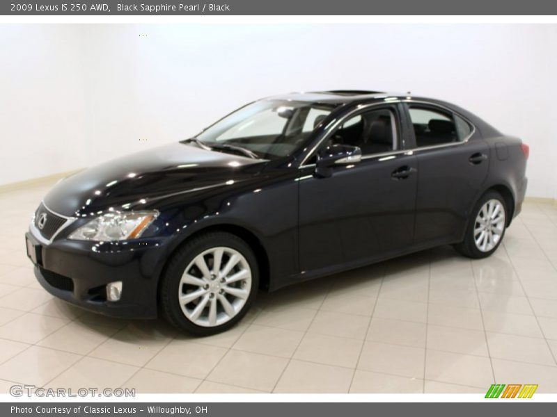Black Sapphire Pearl / Black 2009 Lexus IS 250 AWD