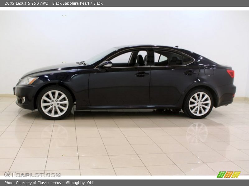 Black Sapphire Pearl / Black 2009 Lexus IS 250 AWD
