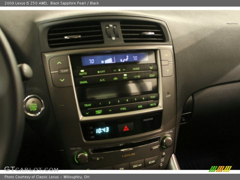 Black Sapphire Pearl / Black 2009 Lexus IS 250 AWD
