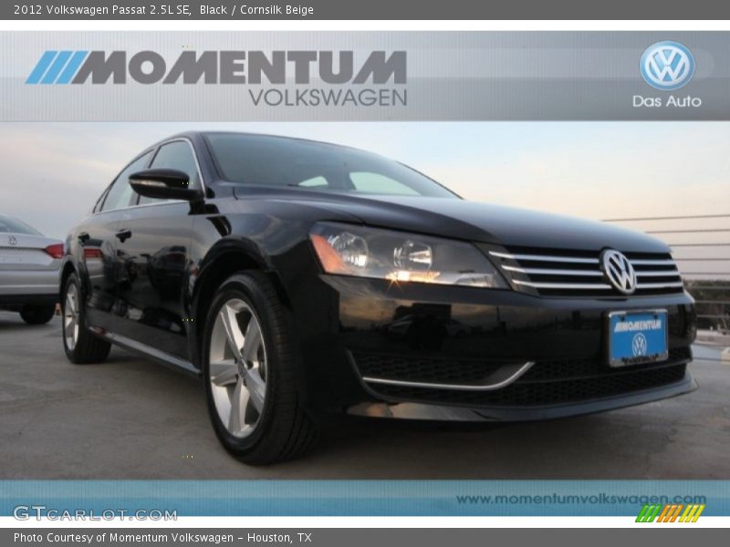 Black / Cornsilk Beige 2012 Volkswagen Passat 2.5L SE