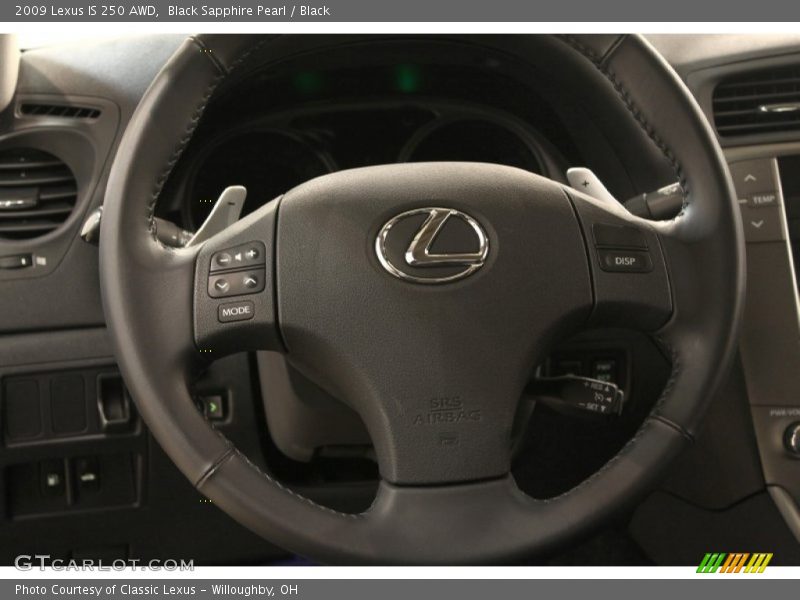 Black Sapphire Pearl / Black 2009 Lexus IS 250 AWD