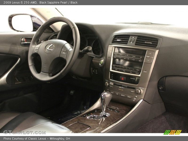 Black Sapphire Pearl / Black 2009 Lexus IS 250 AWD