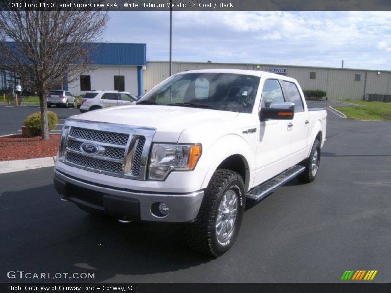 White Platinum Metallic Tri Coat / Black 2010 Ford F150 Lariat SuperCrew 4x4