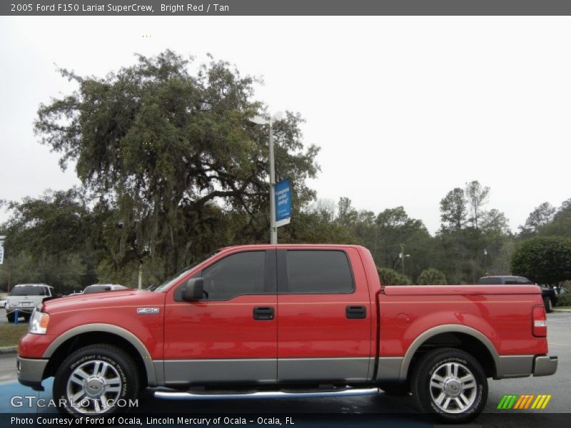 Bright Red / Tan 2005 Ford F150 Lariat SuperCrew
