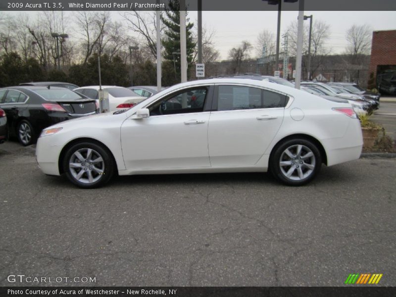 White Diamond Pearl / Parchment 2009 Acura TL 3.5