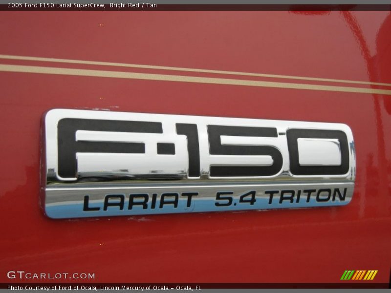 Bright Red / Tan 2005 Ford F150 Lariat SuperCrew