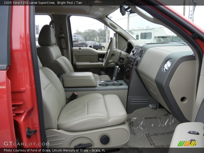 Bright Red / Tan 2005 Ford F150 Lariat SuperCrew
