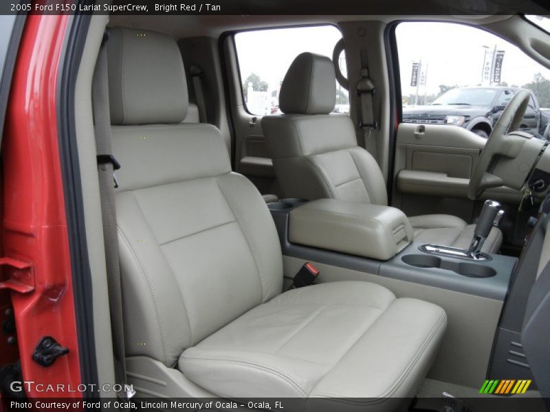 Bright Red / Tan 2005 Ford F150 Lariat SuperCrew
