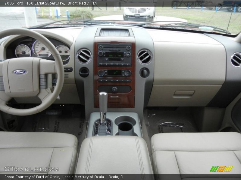 Bright Red / Tan 2005 Ford F150 Lariat SuperCrew
