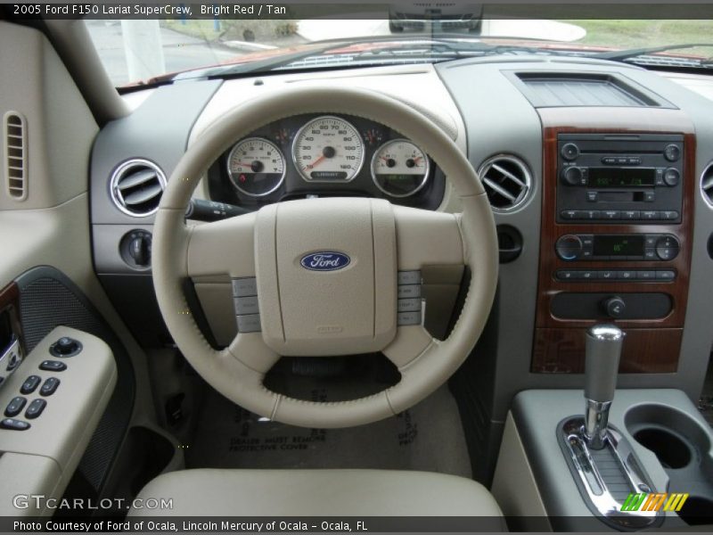 Bright Red / Tan 2005 Ford F150 Lariat SuperCrew