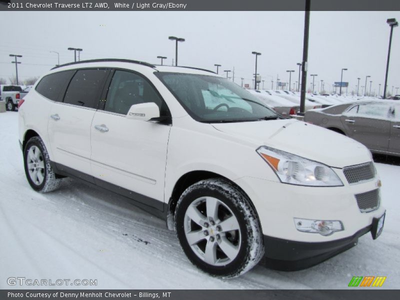 White / Light Gray/Ebony 2011 Chevrolet Traverse LTZ AWD