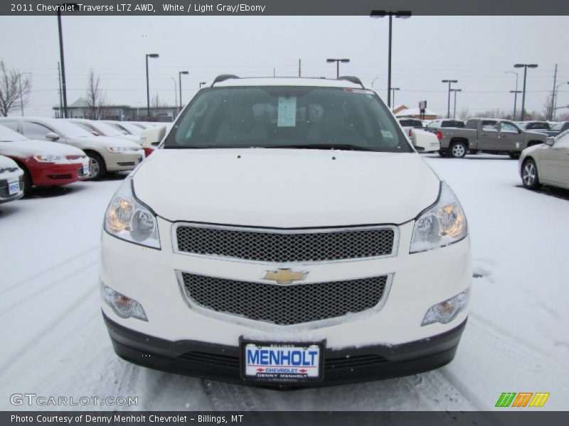 White / Light Gray/Ebony 2011 Chevrolet Traverse LTZ AWD