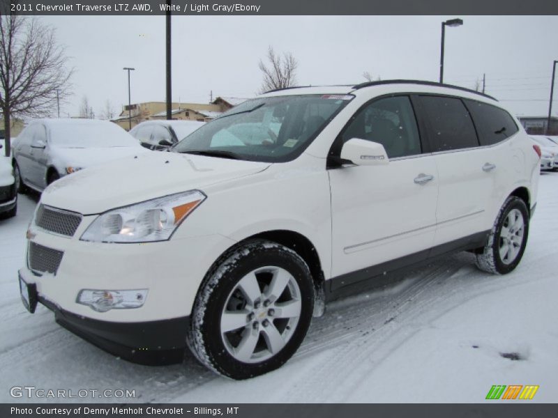 White / Light Gray/Ebony 2011 Chevrolet Traverse LTZ AWD