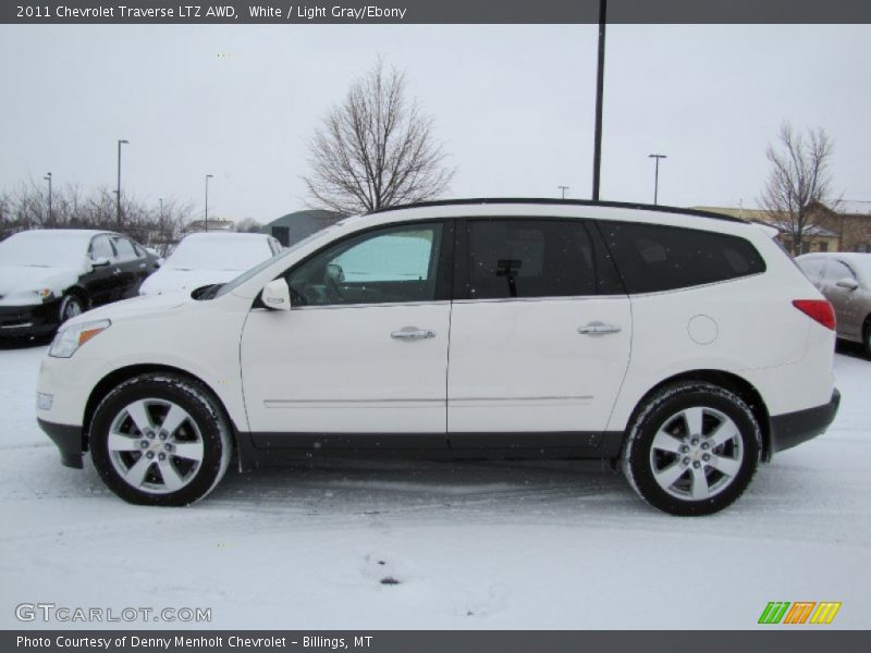 White / Light Gray/Ebony 2011 Chevrolet Traverse LTZ AWD