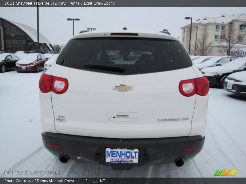 White / Light Gray/Ebony 2011 Chevrolet Traverse LTZ AWD