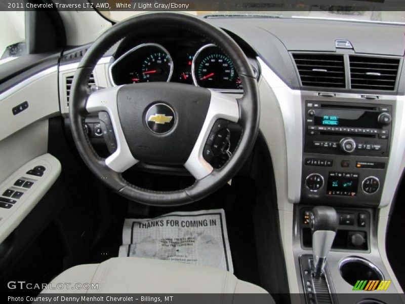 White / Light Gray/Ebony 2011 Chevrolet Traverse LTZ AWD