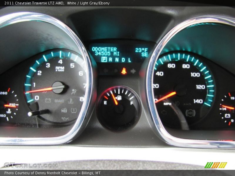 White / Light Gray/Ebony 2011 Chevrolet Traverse LTZ AWD