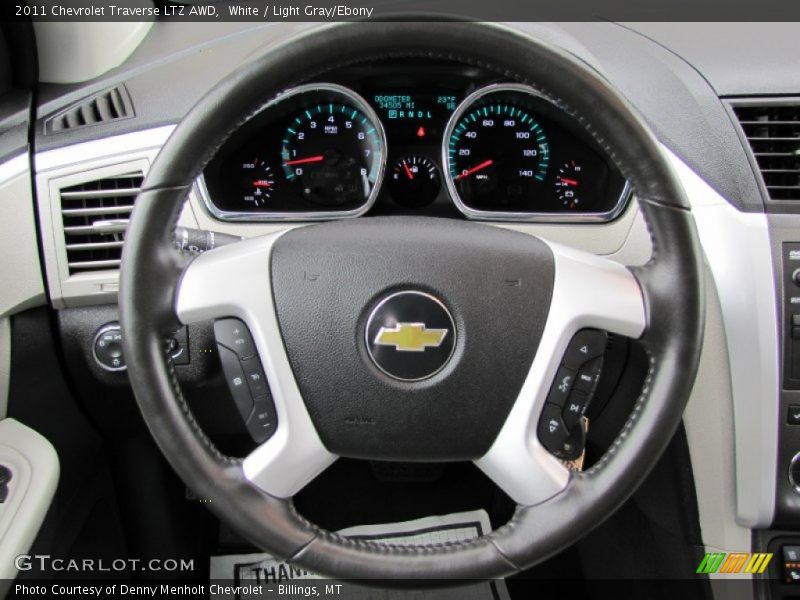 White / Light Gray/Ebony 2011 Chevrolet Traverse LTZ AWD