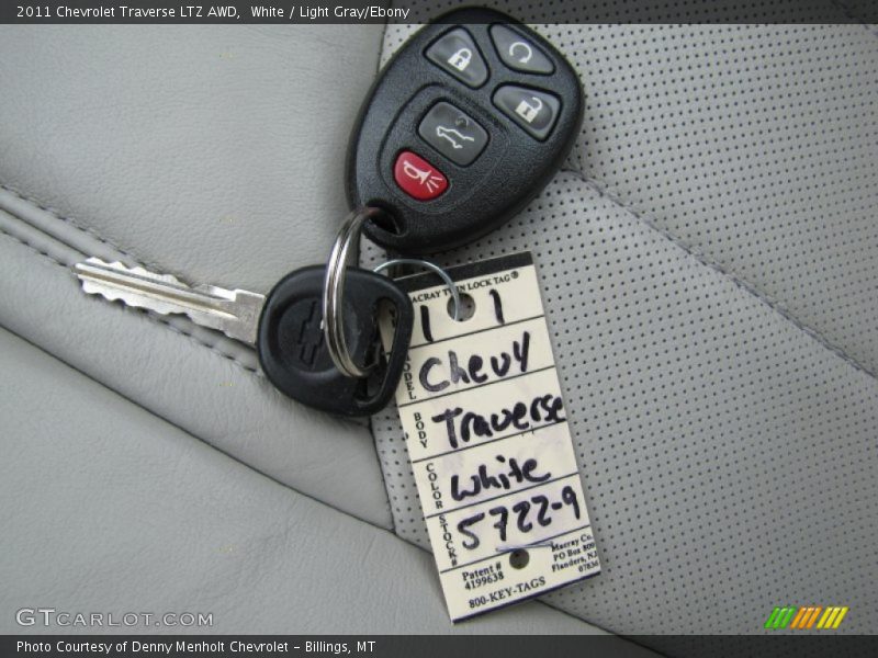 White / Light Gray/Ebony 2011 Chevrolet Traverse LTZ AWD