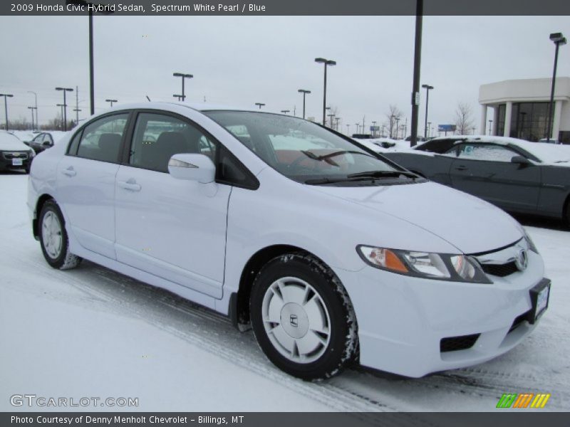 Spectrum White Pearl / Blue 2009 Honda Civic Hybrid Sedan