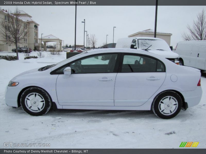 Spectrum White Pearl / Blue 2009 Honda Civic Hybrid Sedan