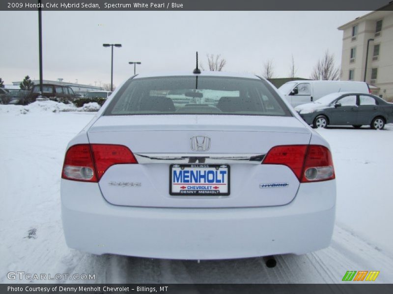 Spectrum White Pearl / Blue 2009 Honda Civic Hybrid Sedan