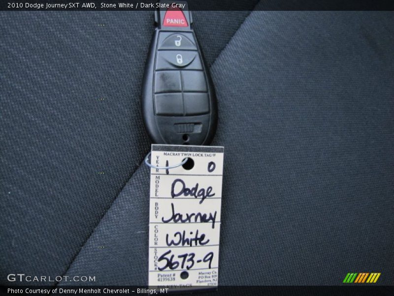 Stone White / Dark Slate Gray 2010 Dodge Journey SXT AWD