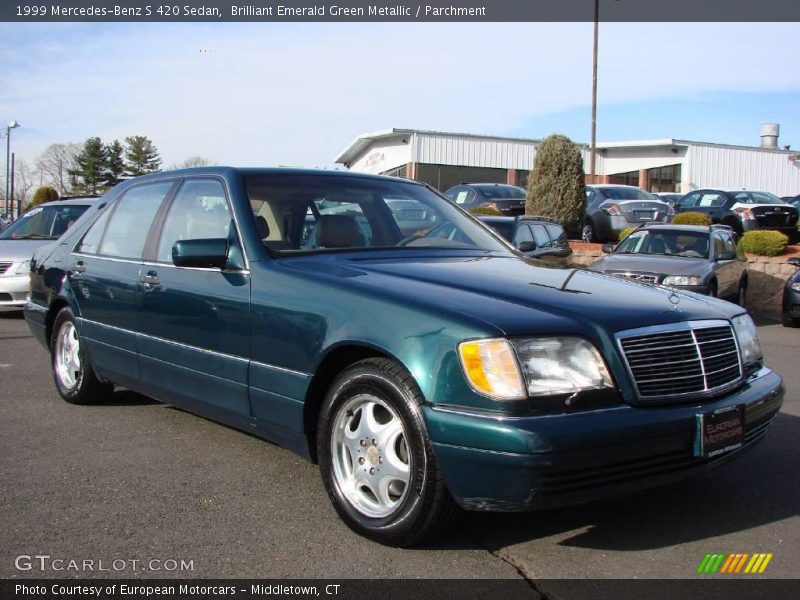 Brilliant Emerald Green Metallic / Parchment 1999 Mercedes-Benz S 420 Sedan