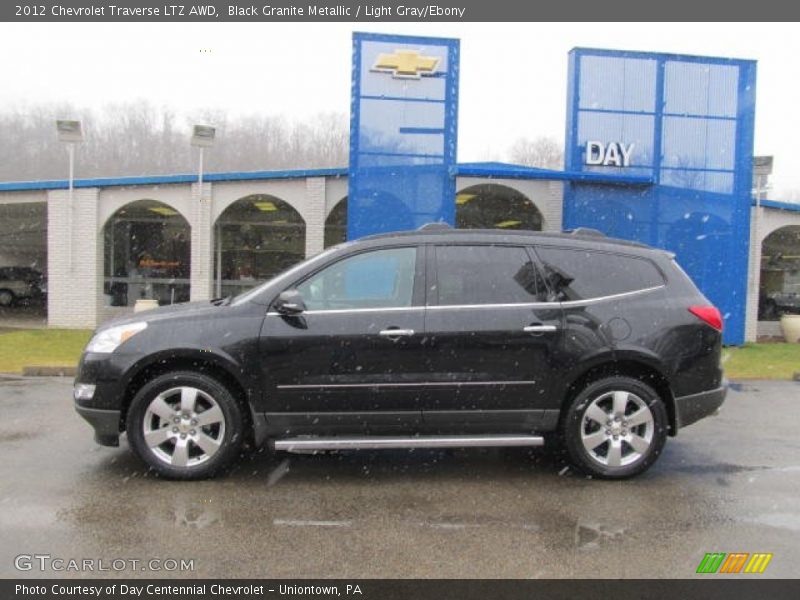 Black Granite Metallic / Light Gray/Ebony 2012 Chevrolet Traverse LTZ AWD