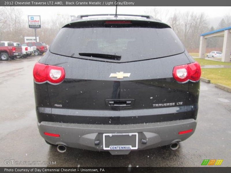 Black Granite Metallic / Light Gray/Ebony 2012 Chevrolet Traverse LTZ AWD