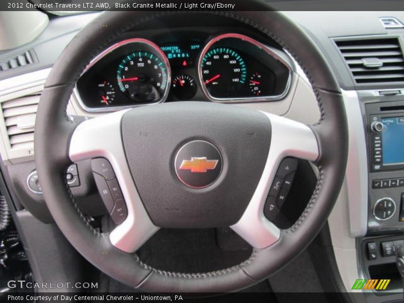 Black Granite Metallic / Light Gray/Ebony 2012 Chevrolet Traverse LTZ AWD