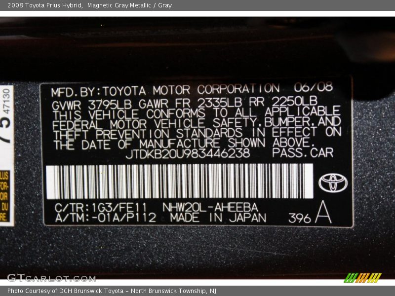 Magnetic Gray Metallic / Gray 2008 Toyota Prius Hybrid