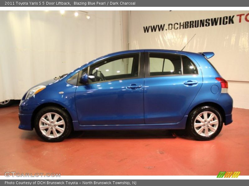 Blazing Blue Pearl / Dark Charcoal 2011 Toyota Yaris S 5 Door Liftback