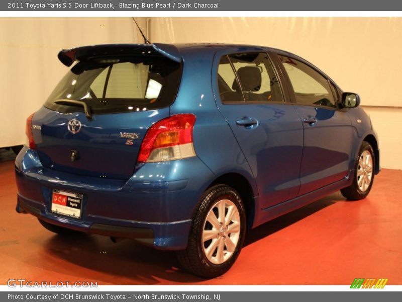 Blazing Blue Pearl / Dark Charcoal 2011 Toyota Yaris S 5 Door Liftback