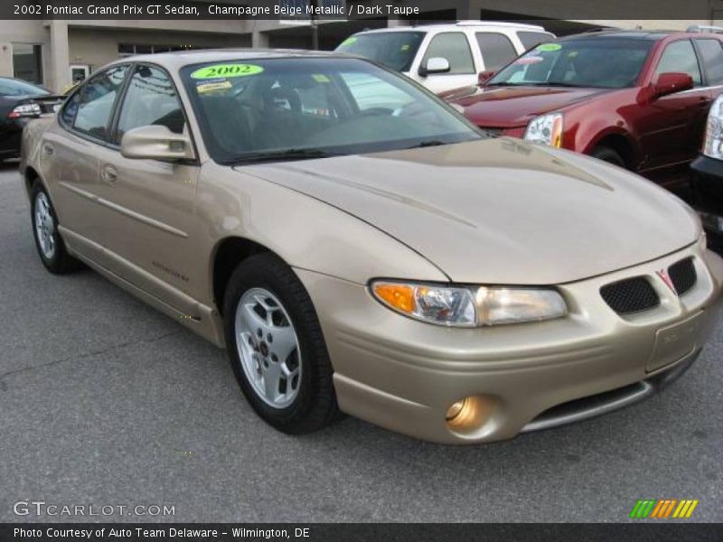 Champagne Beige Metallic / Dark Taupe 2002 Pontiac Grand Prix GT Sedan